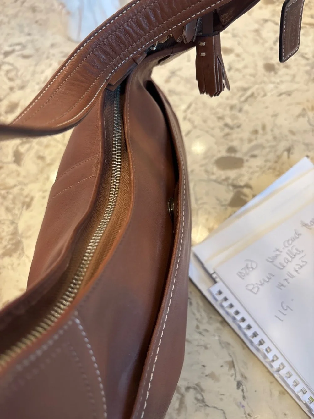 Vintage Coach Brown Leather Hobo Shoulder Bag